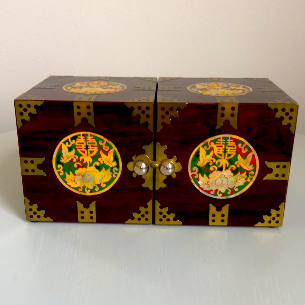 Japanese Jewelry Box with Lined Drawers